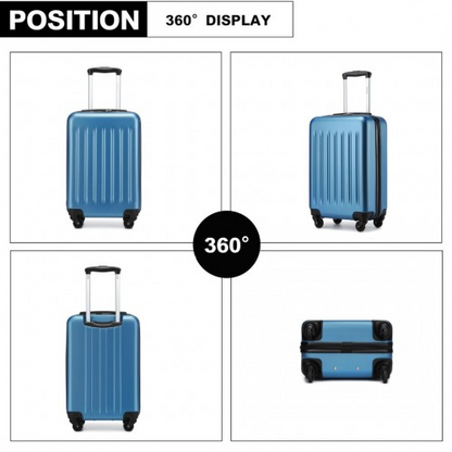 Kono 20-Inch Lightweight ABS+PC Carry-On Suitcase with 3-Digit Lock - Navy