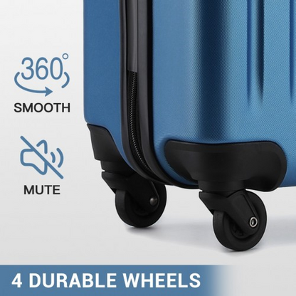 Kono 20-Inch Lightweight ABS+PC Carry-On Suitcase with 3-Digit Lock - Navy