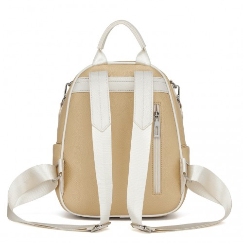 Miss Lulu PU Leather Convertible Backpack Crossbody Bag - Lightweight Anti-Theft Daypack with Multiple Pockets - Yellow