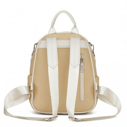 Miss Lulu PU Leather Convertible Backpack Crossbody Bag - Lightweight Anti-Theft Daypack with Multiple Pockets - Yellow