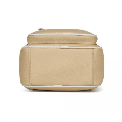 Miss Lulu PU Leather Convertible Backpack Crossbody Bag - Lightweight Anti-Theft Daypack with Multiple Pockets - Yellow