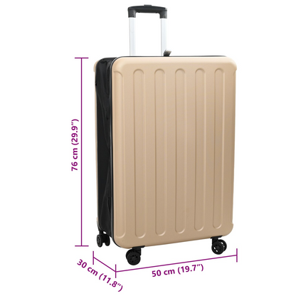 vidaXL Suitcase Folding Champagne 50 x 30 x 76 cm ABS Plastic