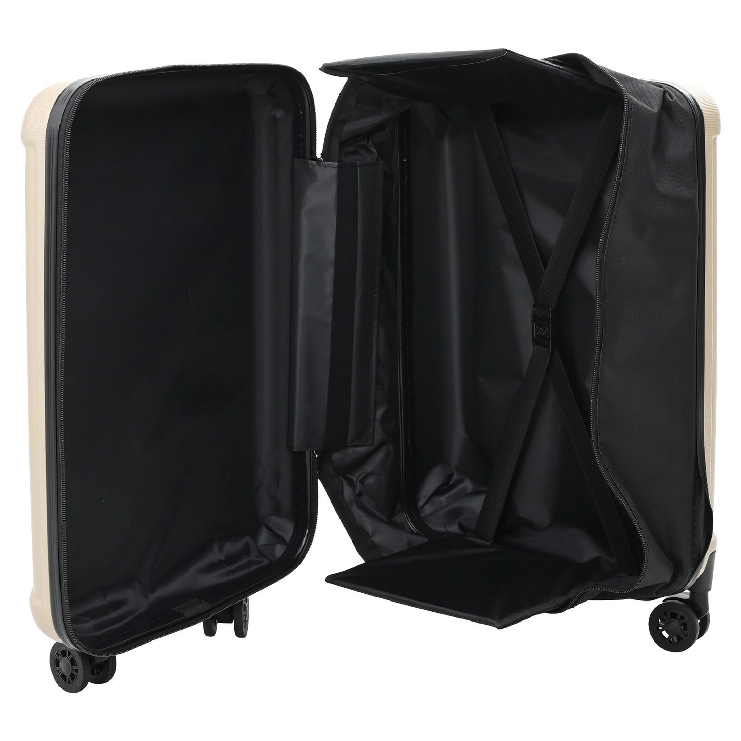 vidaXL Suitcase Folding Champagne 43 x 27 x 66 cm ABS Plastic