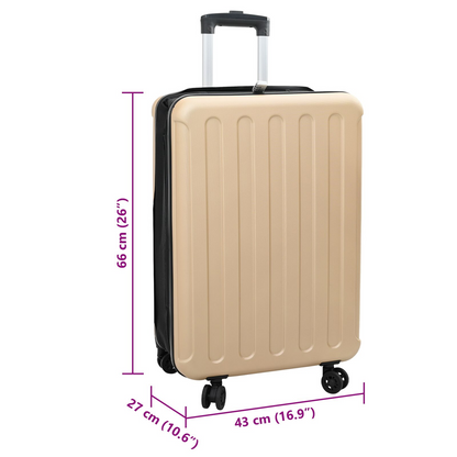 vidaXL Suitcase Folding Champagne 43 x 27 x 66 cm ABS Plastic
