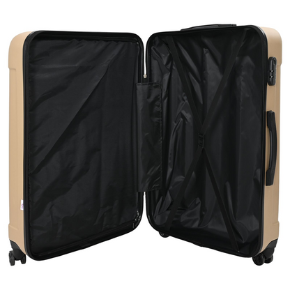vidaXL Suitcase with Lock 3 pcs Champagne 50 x 31 x 78 cm ABS Plastic