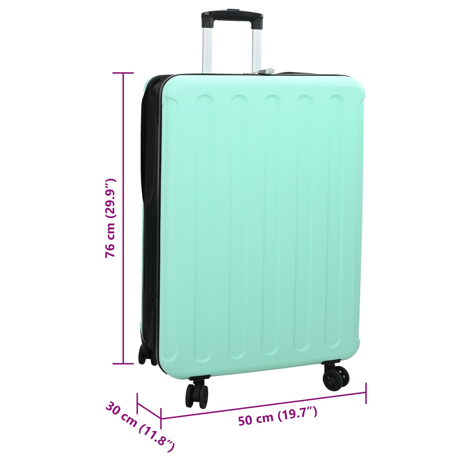 vidaXL Suitcase Folding Mint green 50 x 30 x 76 cm ABS Plastic