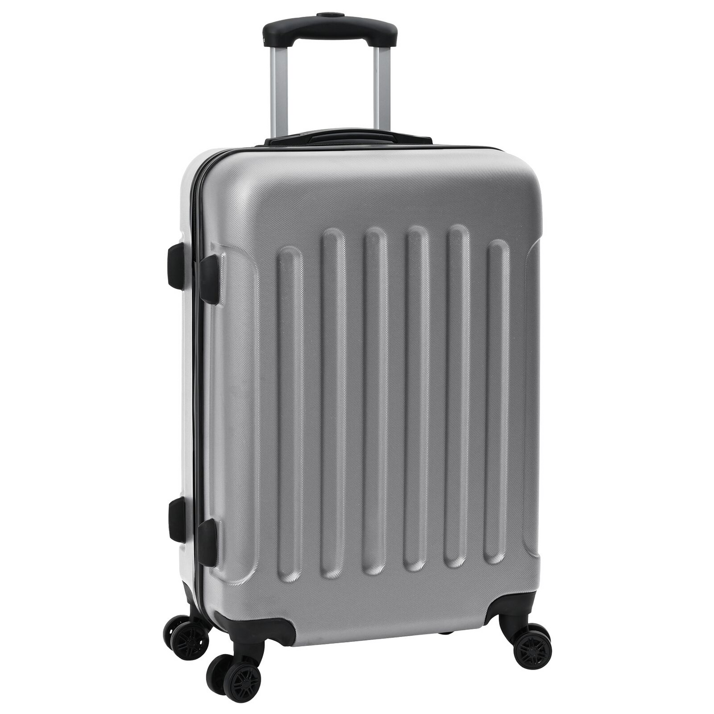 vidaXL Suitcase with Lock 3 pcs Silver 50 x 31 x 78 cm ABS Plastic