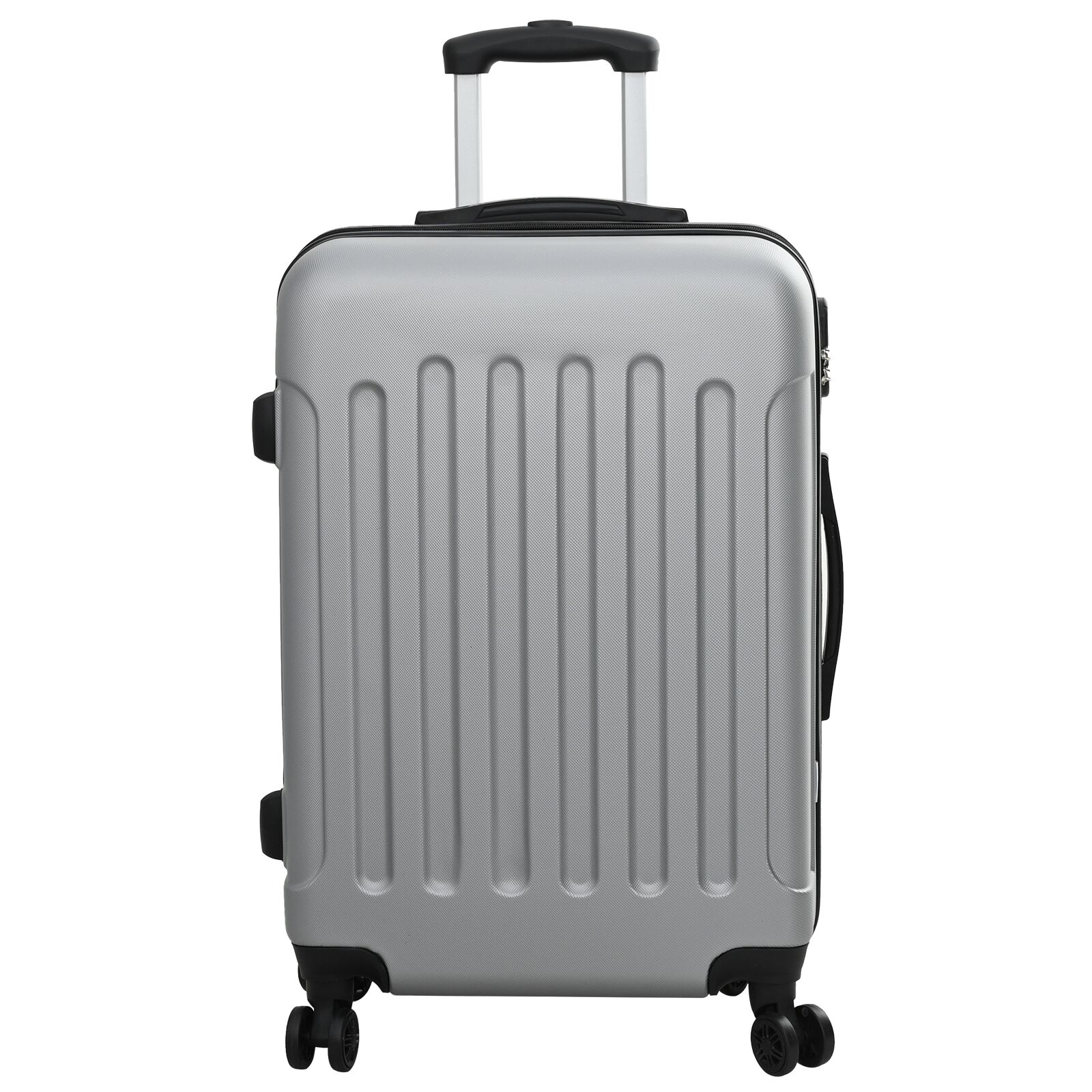 vidaXL Suitcase with Lock 3 pcs Silver 50 x 31 x 78 cm ABS Plastic