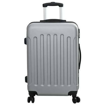 vidaXL Suitcase with Lock 3 pcs Silver 50 x 31 x 78 cm ABS Plastic