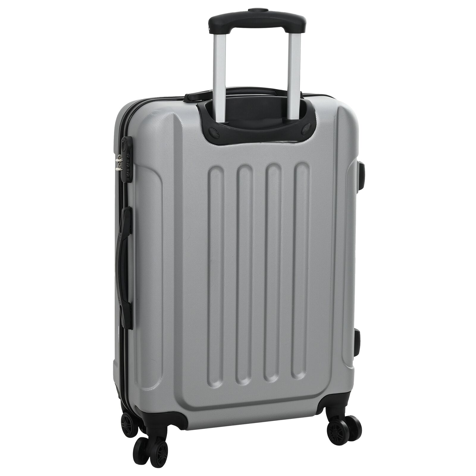 vidaXL Suitcase with Lock 3 pcs Silver 50 x 31 x 78 cm ABS Plastic