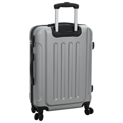 vidaXL Suitcase with Lock 3 pcs Silver 50 x 31 x 78 cm ABS Plastic
