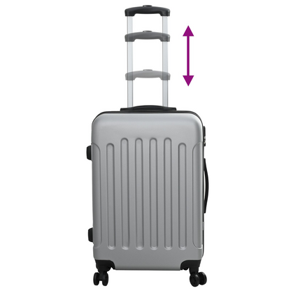 vidaXL Suitcase with Lock 3 pcs Silver 50 x 31 x 78 cm ABS Plastic