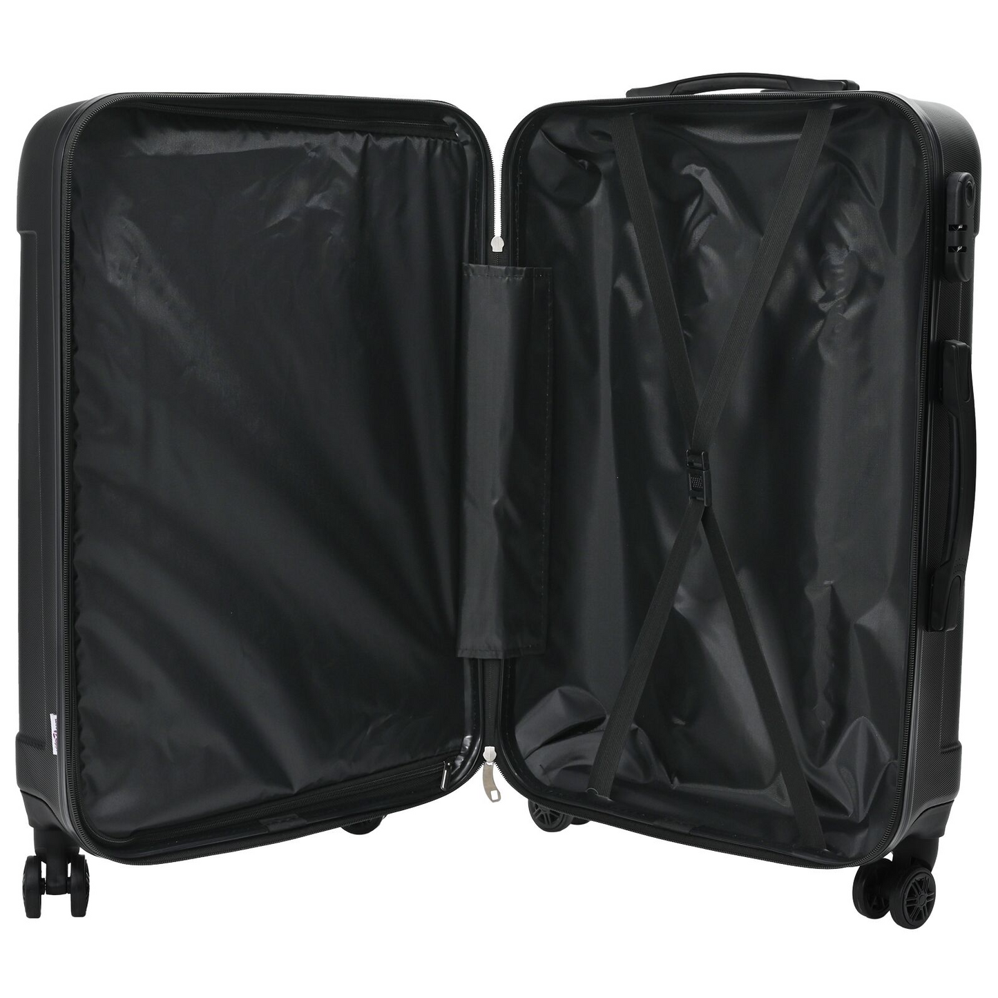 vidaXL Suitcase with Lock 3 pcs Black 50 x 31 x 78 cm ABS Plastic