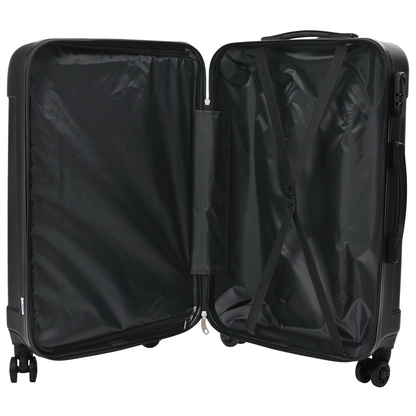 vidaXL Suitcase with Lock 3 pcs Black 50 x 31 x 78 cm ABS Plastic