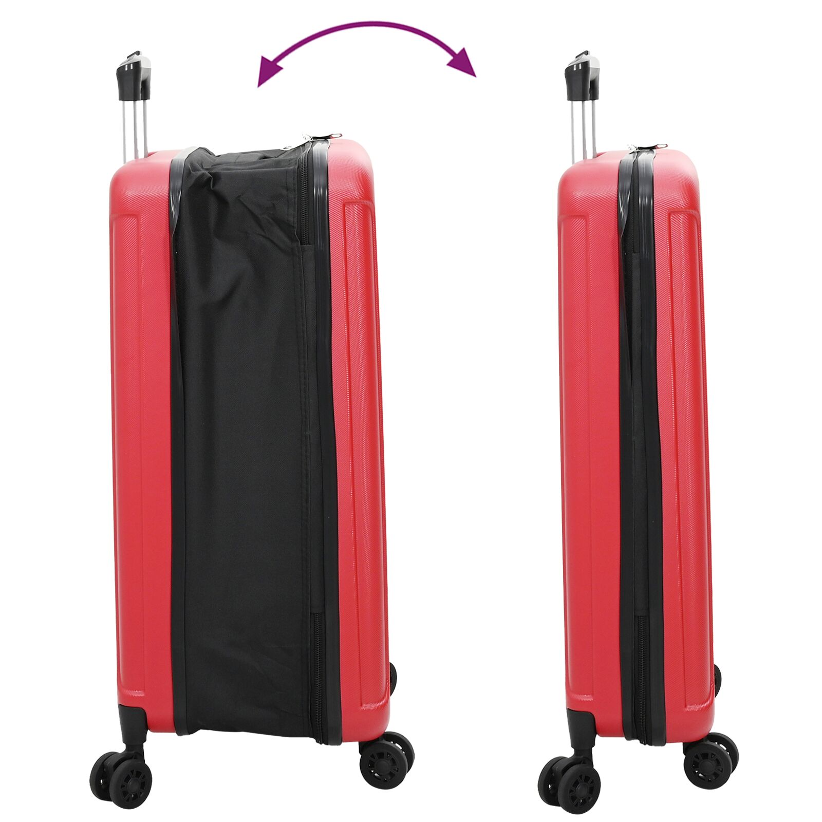 vidaXL Suitcase Folding with Lock Red 50 x 30 x 76 cm ABS Plastic