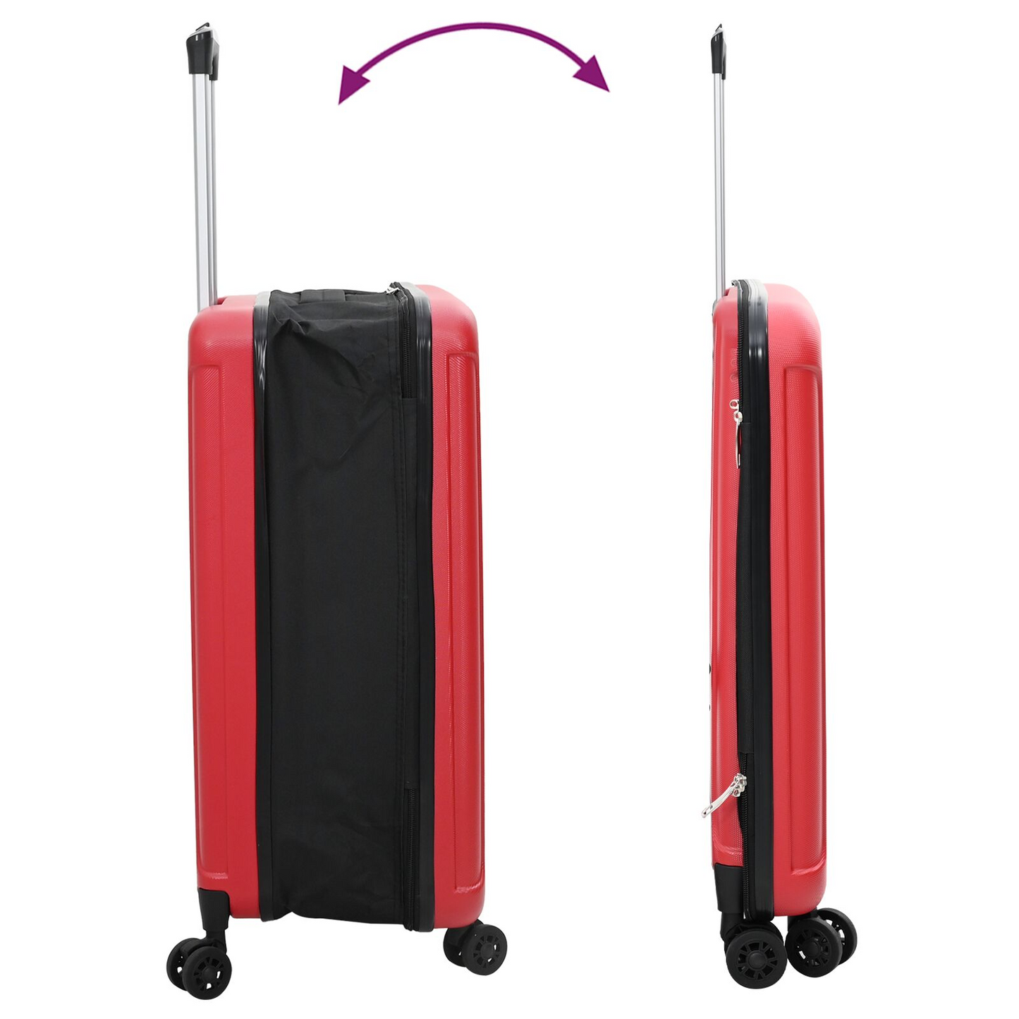 vidaXL Suitcase Folding with Lock Red 43 x 27 x 66 cm ABS Plastic