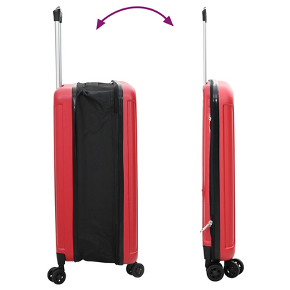 vidaXL Suitcase Folding with Lock Red 43 x 27 x 66 cm ABS Plastic