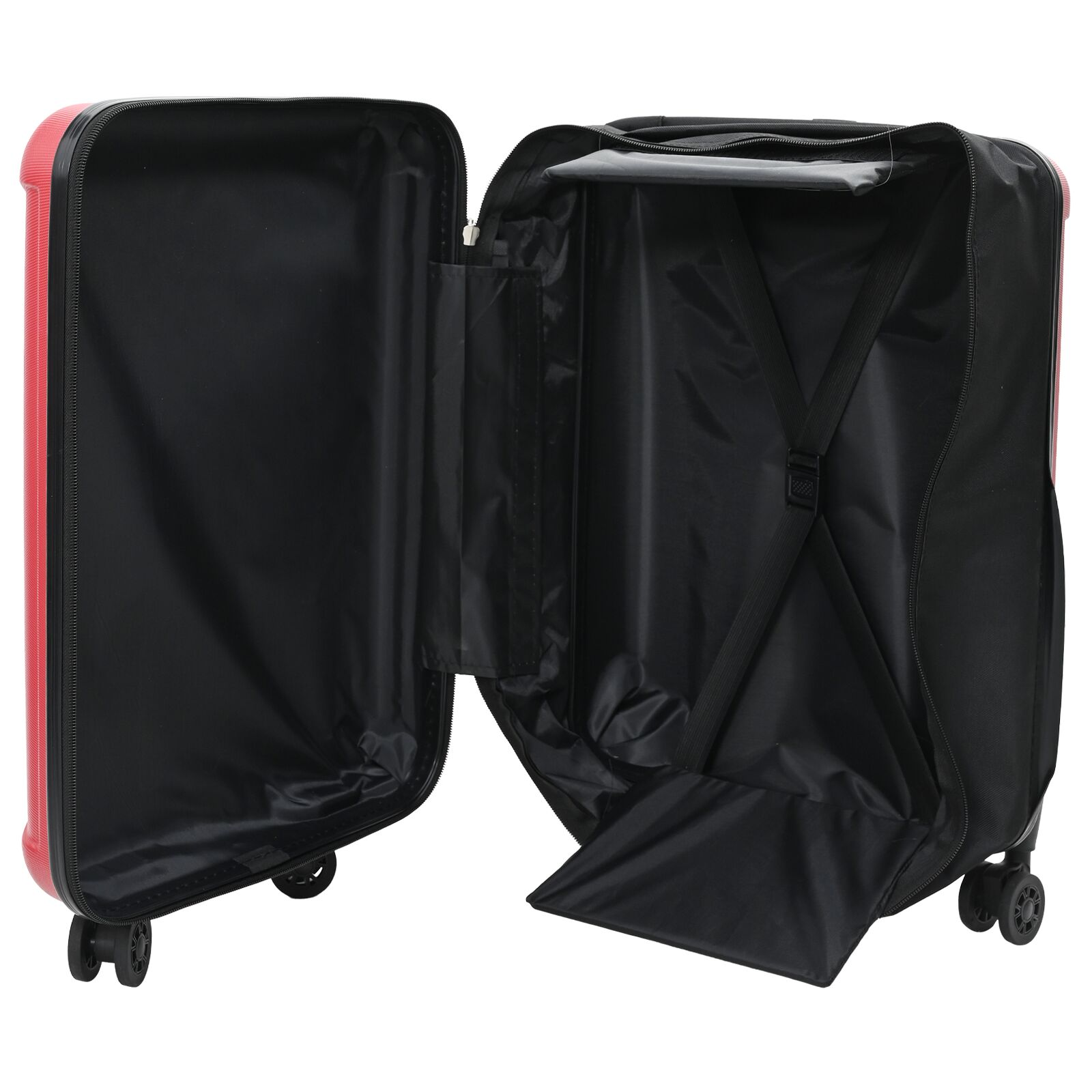 vidaXL Red ABS Plastic Suitcase with Lock - 34x23x55.5 cm