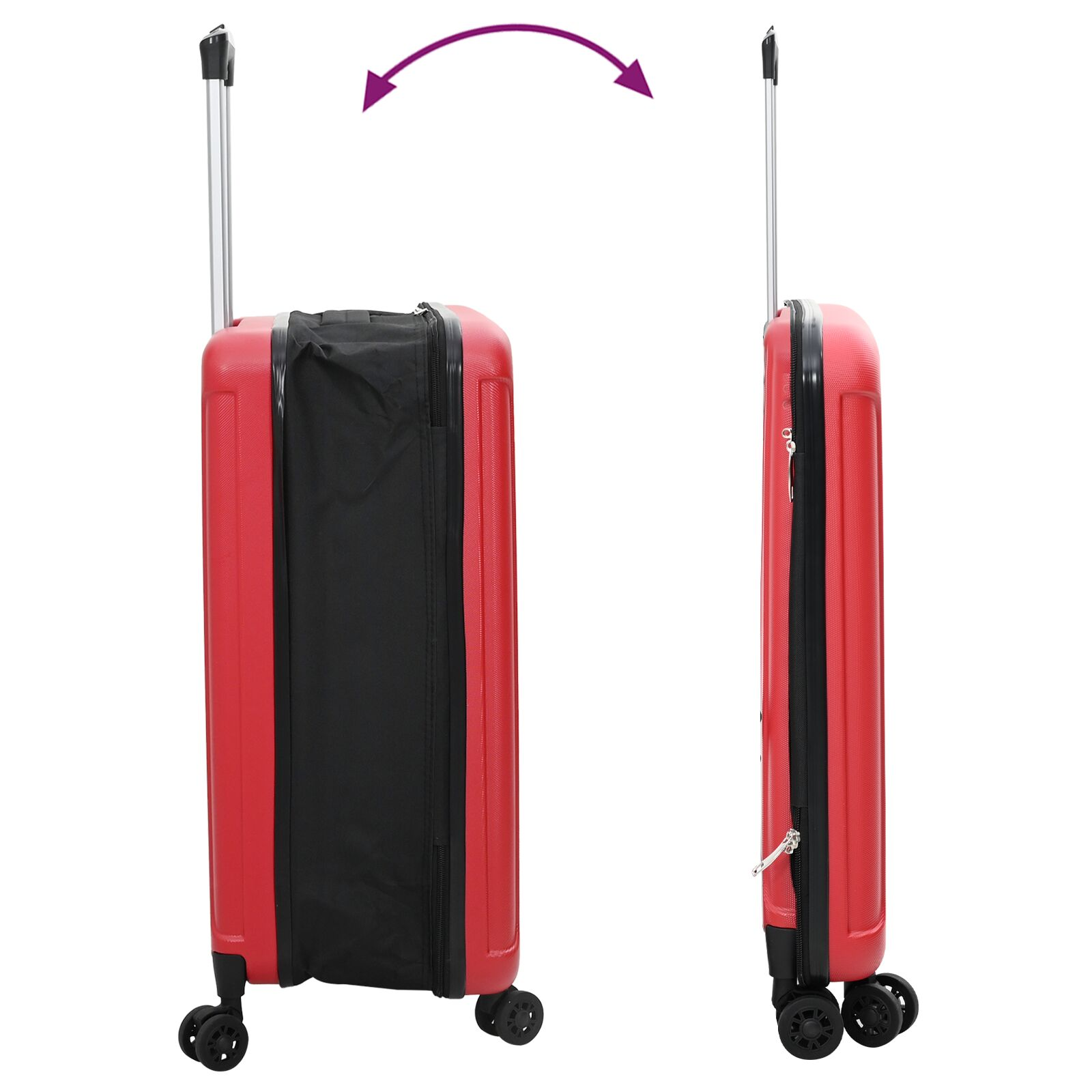 vidaXL Red ABS Plastic Suitcase with Lock - 34x23x55.5 cm