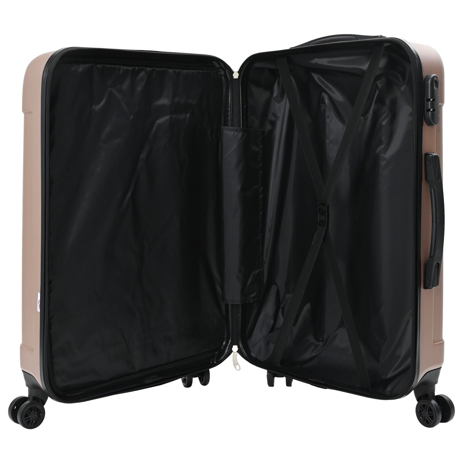 vidaXL Suitcase with Lock 3 pcs Rose Gold 50 x 31 x 78 cm ABS Plastic