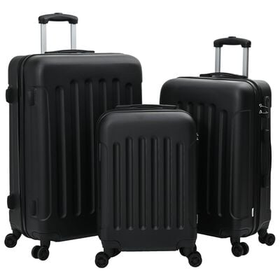 vidaXL Suitcase with Lock 3 pcs Black 50 x 31 x 78 cm ABS Plastic