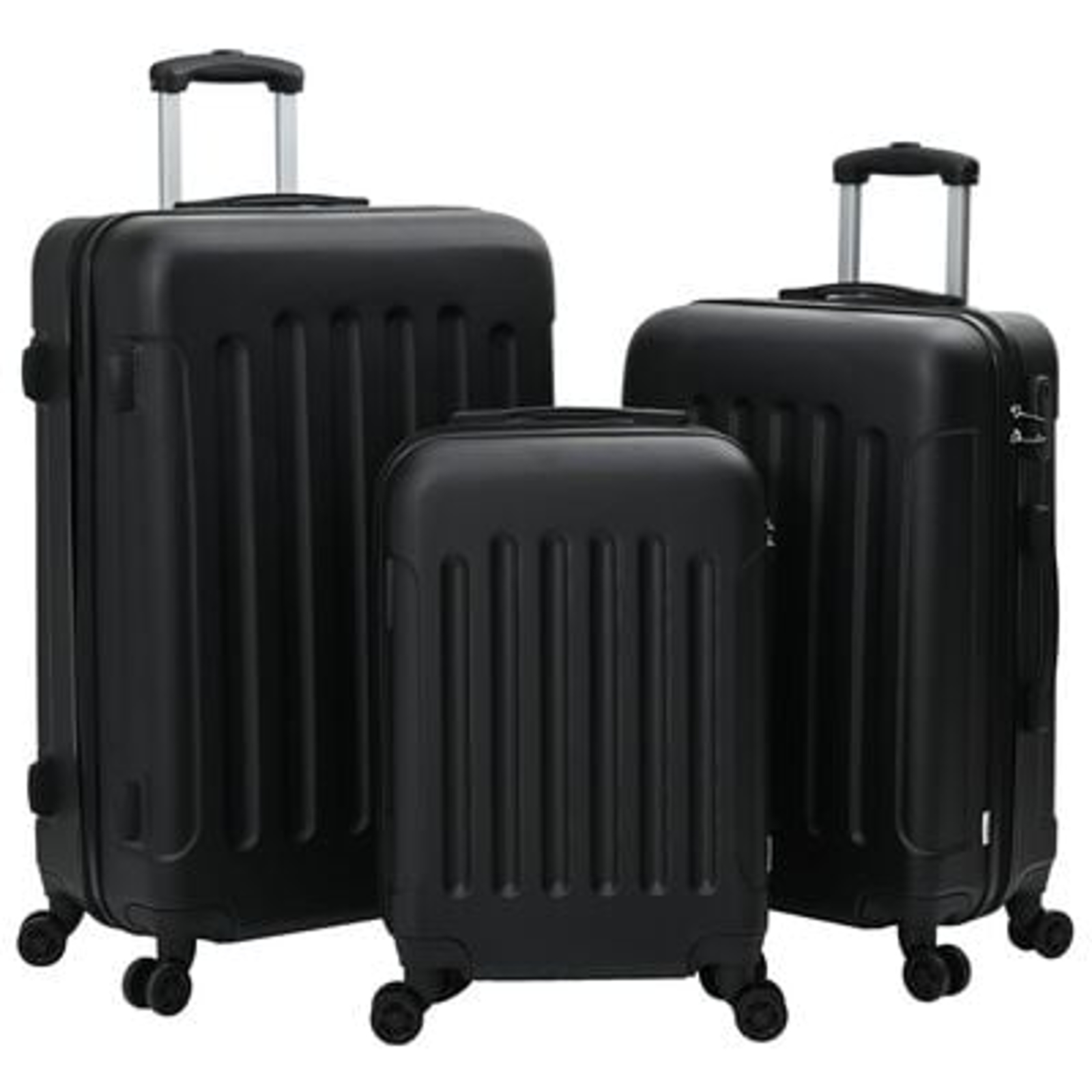 vidaXL Suitcase with Lock 3 pcs Black 50 x 31 x 78 cm ABS Plastic
