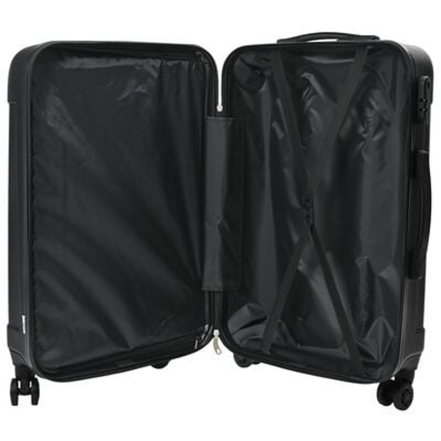 vidaXL Suitcase with Lock 3 pcs Black 50 x 31 x 78 cm ABS Plastic