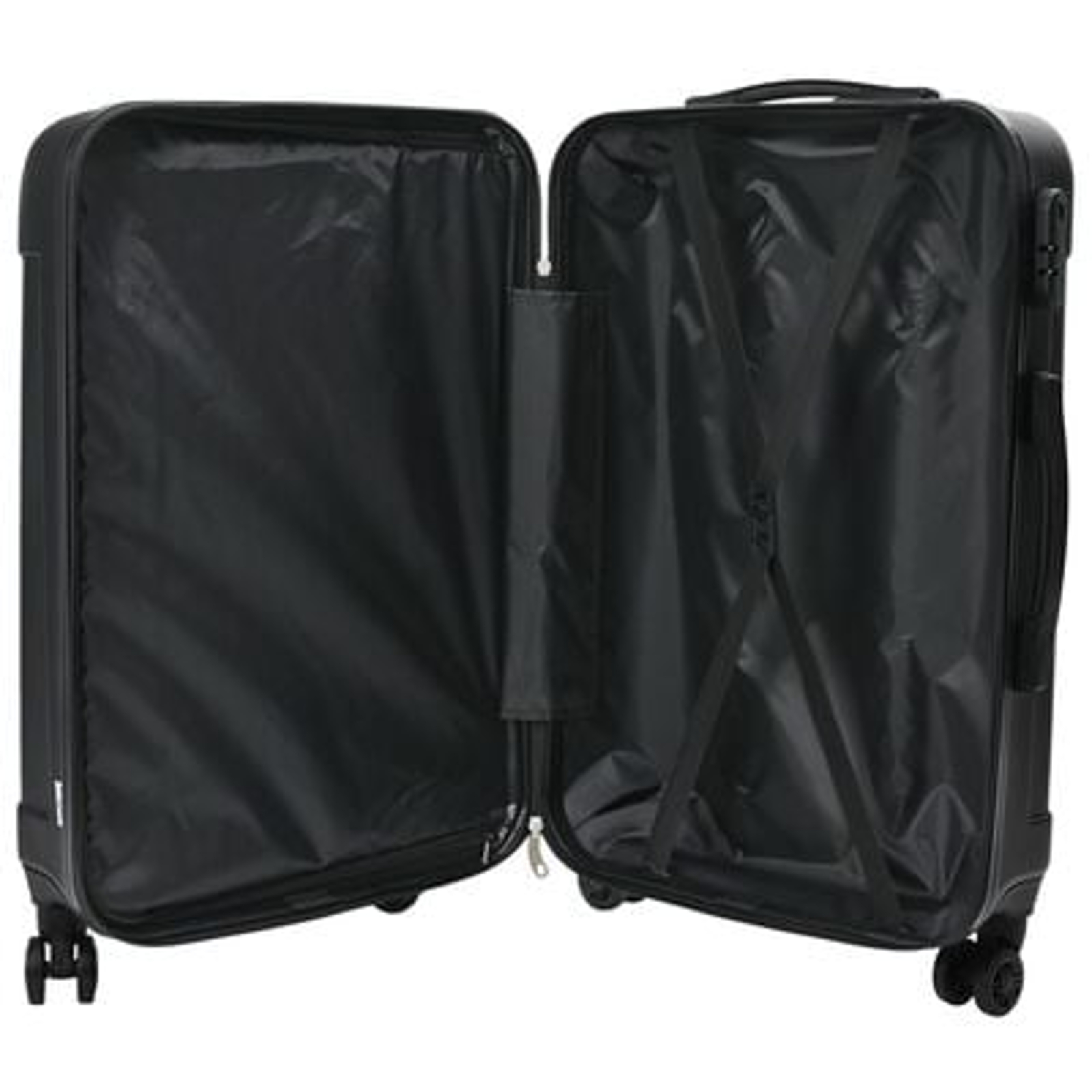 vidaXL Suitcase with Lock 3 pcs Black 50 x 31 x 78 cm ABS Plastic