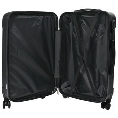 vidaXL Suitcase with Lock 3 pcs Black 50 x 31 x 78 cm ABS Plastic