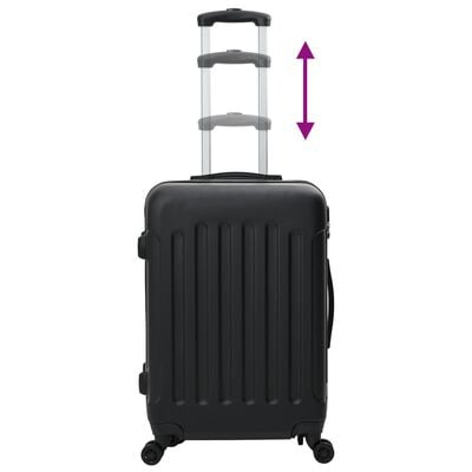 vidaXL Suitcase with Lock 3 pcs Black 50 x 31 x 78 cm ABS Plastic