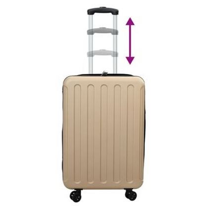 vidaXL Suitcase Folding - Champagne 34 x 23 x 55.5 cm - Durable ABS Plastic, Modern & Travel-Friendly