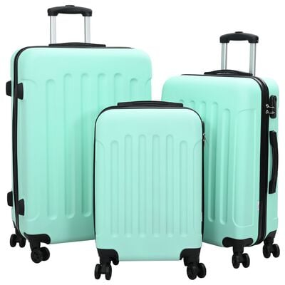 vidaXL Suitcase with Lock 3 pcs Mint green 50 x 31 x 78 cm ABS Plastic
