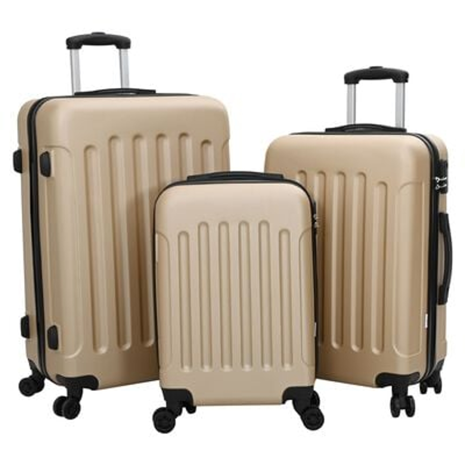 vidaXL Suitcase with Lock 3 pcs Champagne 50 x 31 x 78 cm ABS Plastic