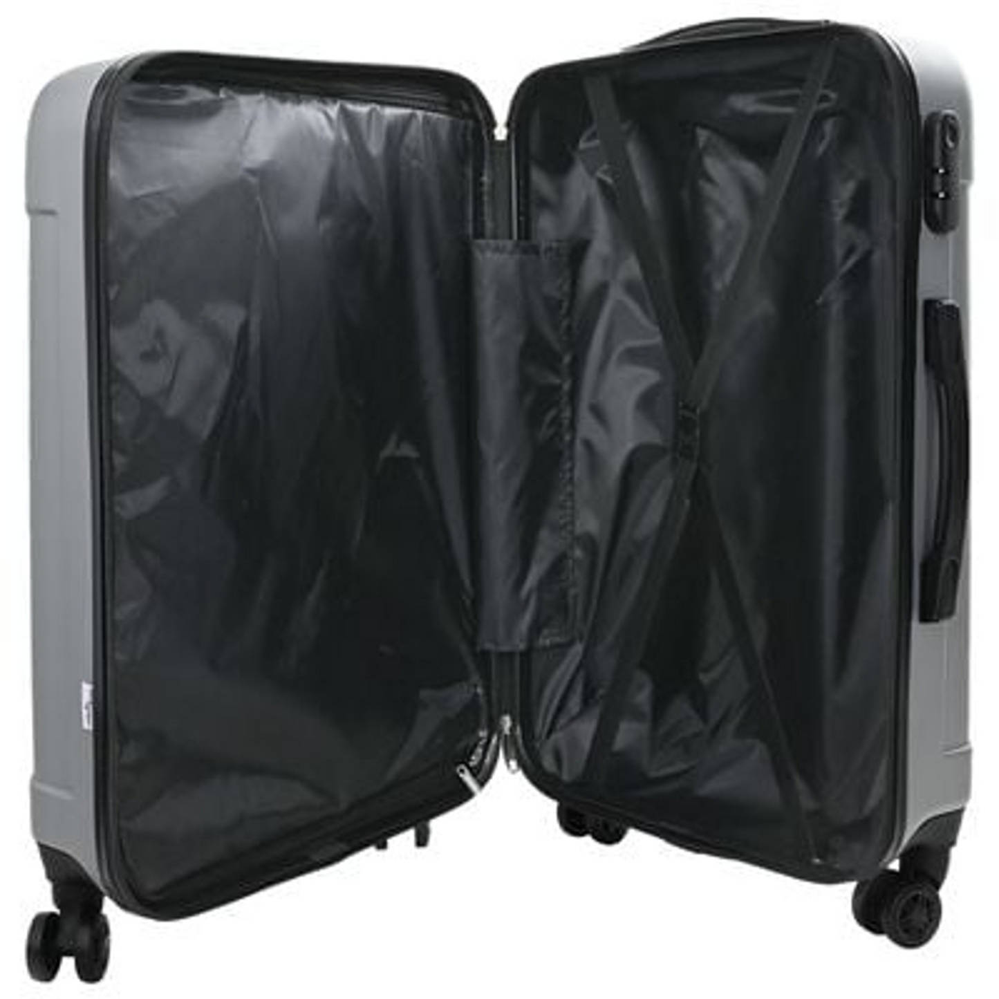 vidaXL Suitcase with Lock 3 pcs Silver 50 x 31 x 78 cm ABS Plastic