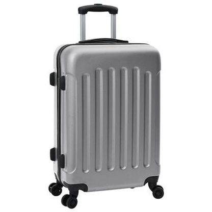 vidaXL Suitcase with Lock 3 pcs Silver 50 x 31 x 78 cm ABS Plastic