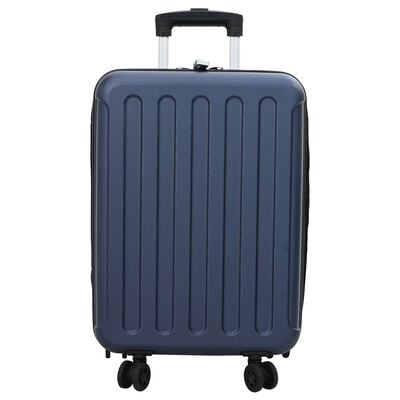 vidaXL Dark Blue Suitcase Folding 34 x 23 x 55.5 cm | ABS Plastic Travel Luggage