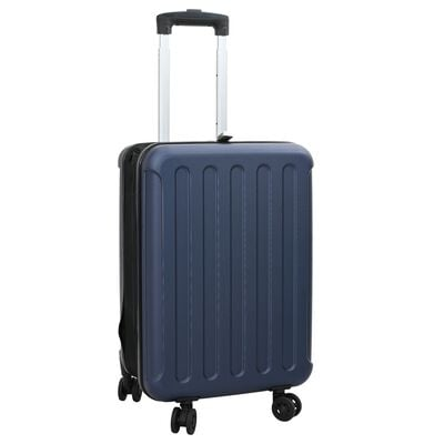 vidaXL Dark Blue Suitcase Folding 34 x 23 x 55.5 cm | ABS Plastic Travel Luggage