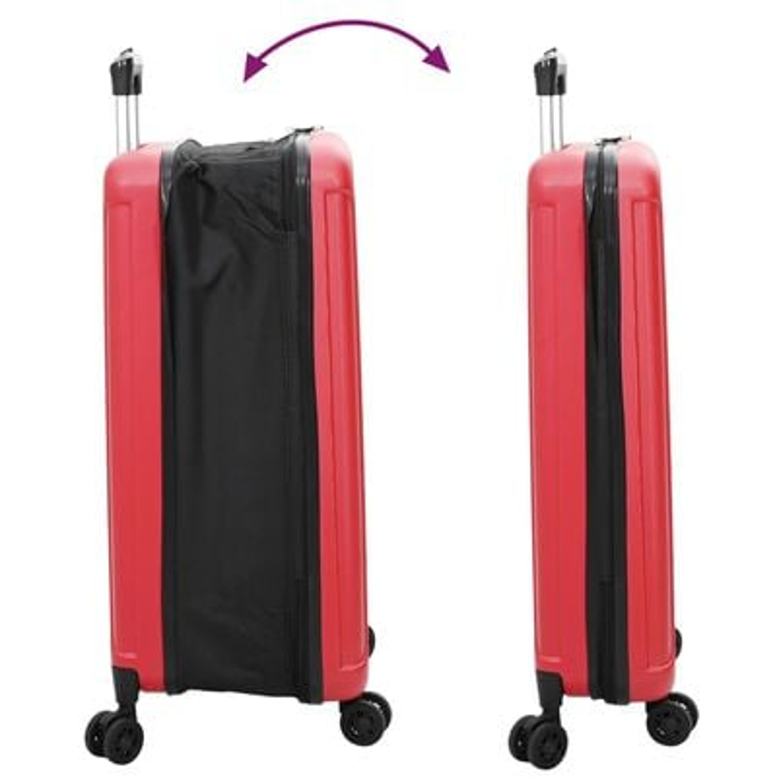 vidaXL Suitcase Folding with Lock Red 50 x 30 x 76 cm ABS Plastic