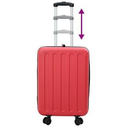 vidaXL Red ABS Plastic Suitcase with Lock - 34x23x55.5 cm