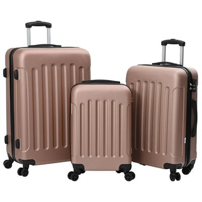 vidaXL Suitcase with Lock 3 pcs Rose Gold 50 x 31 x 78 cm ABS Plastic