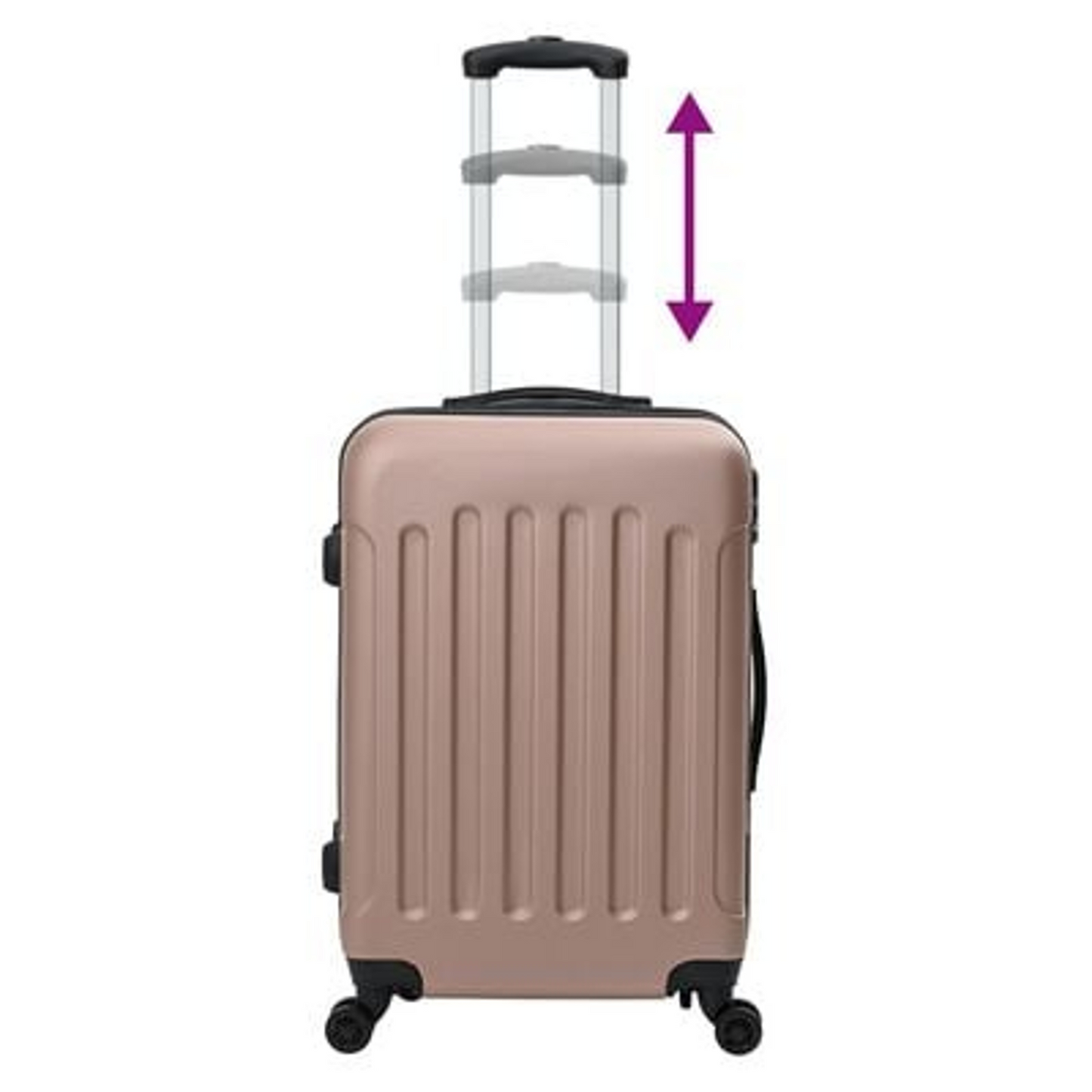 vidaXL Suitcase with Lock 3 pcs Rose Gold 50 x 31 x 78 cm ABS Plastic