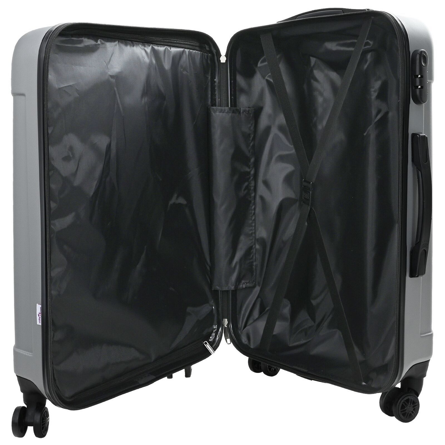 vidaXL Suitcase with Lock 3 pcs Silver 50 x 31 x 78 cm ABS Plastic
