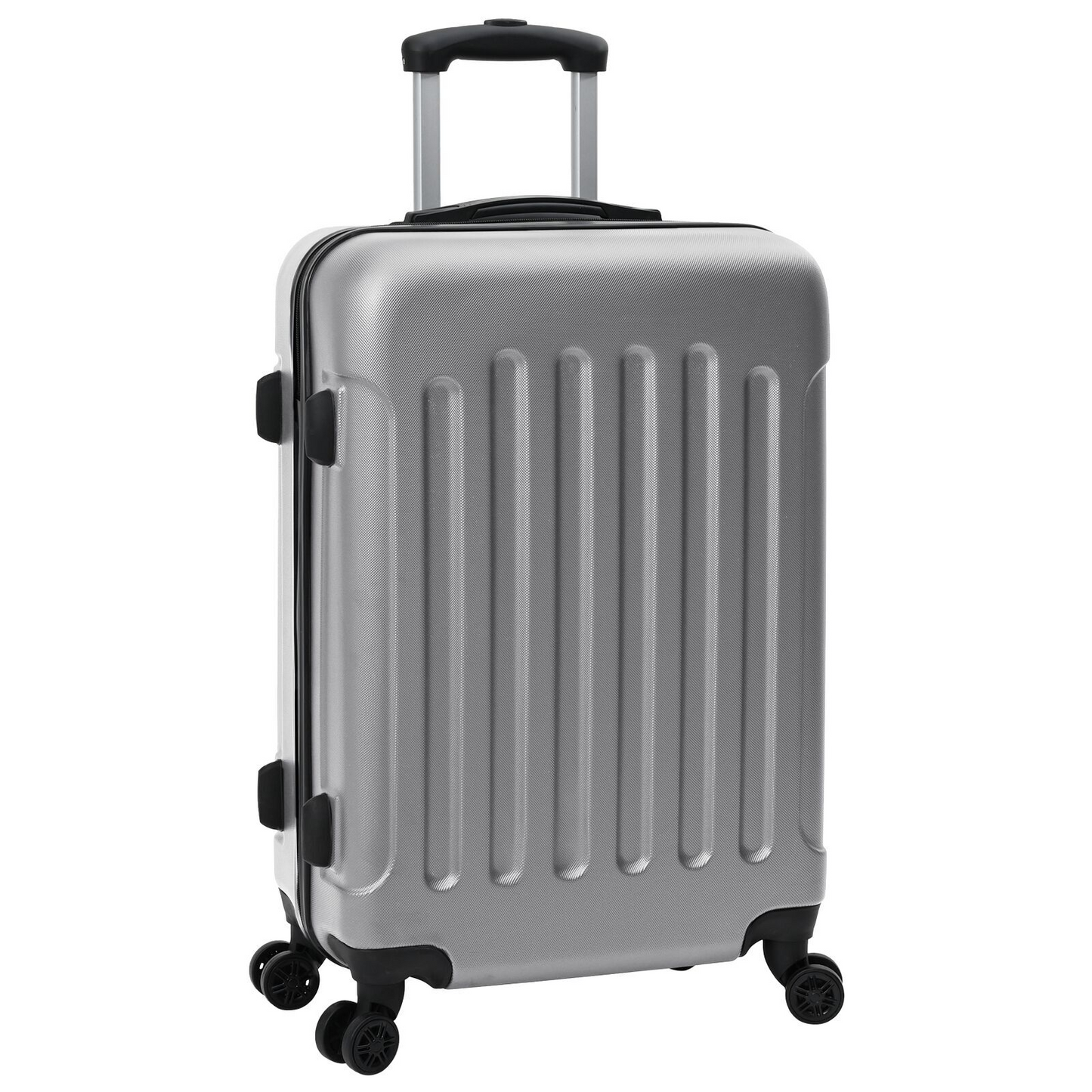 vidaXL Suitcase with Lock 3 pcs Silver 50 x 31 x 78 cm ABS Plastic