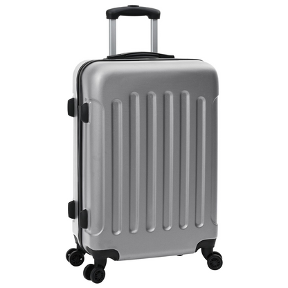 vidaXL Suitcase with Lock 3 pcs Silver 50 x 31 x 78 cm ABS Plastic