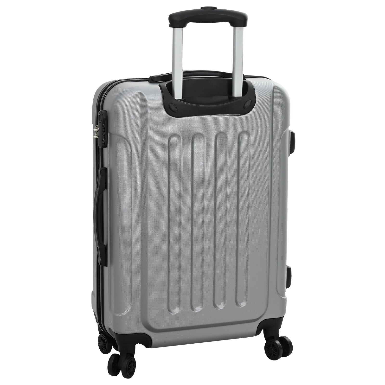 vidaXL Suitcase with Lock 3 pcs Silver 50 x 31 x 78 cm ABS Plastic