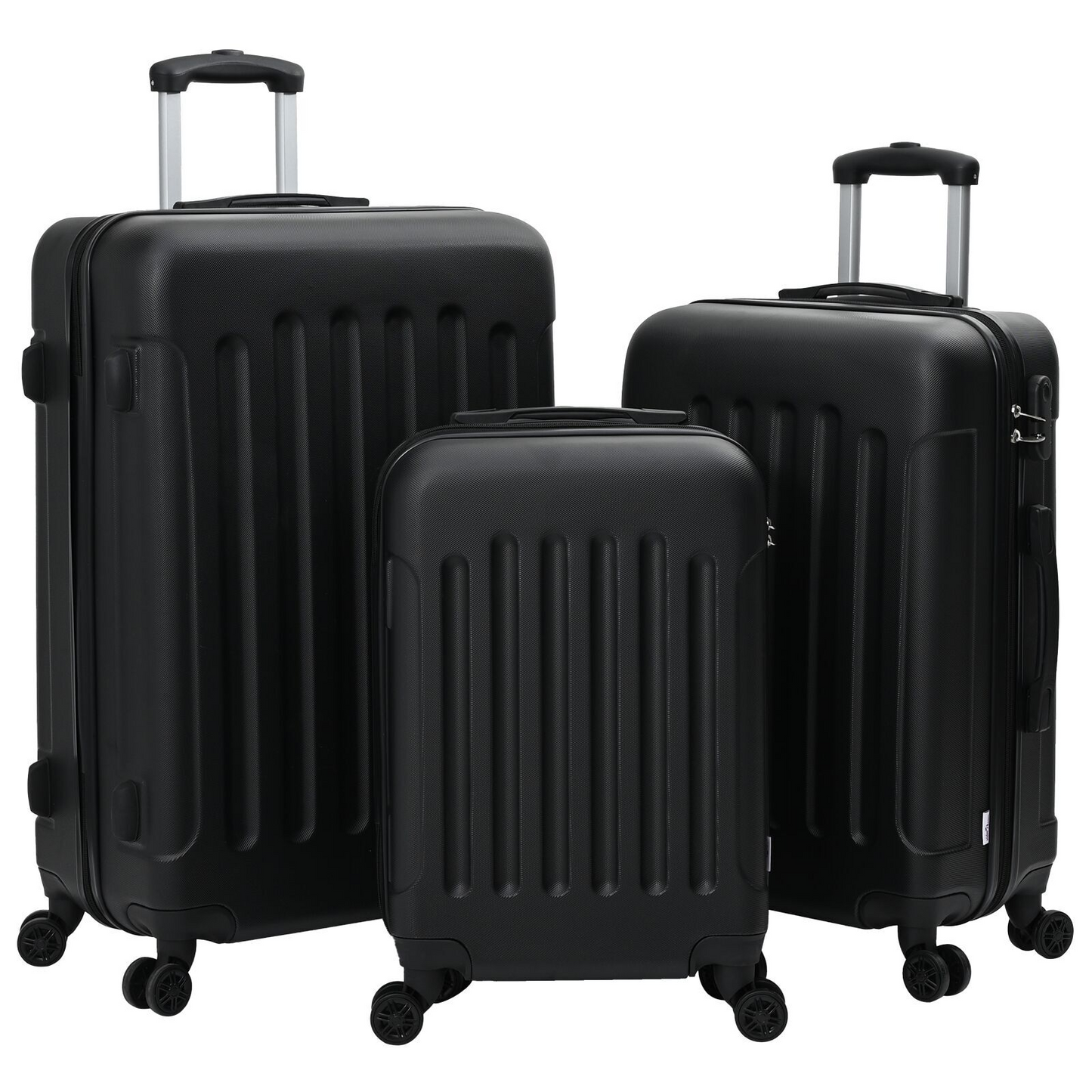 vidaXL Suitcase with Lock 3 pcs Black 50 x 31 x 78 cm ABS Plastic