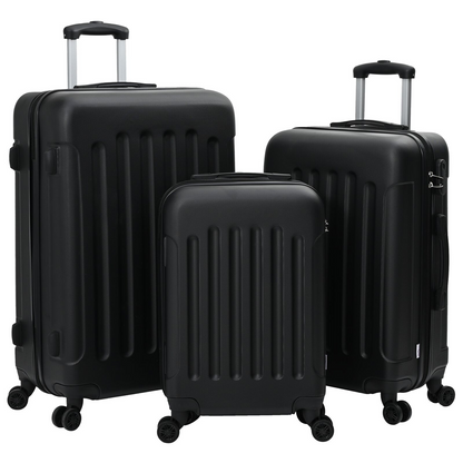 vidaXL Suitcase with Lock 3 pcs Black 50 x 31 x 78 cm ABS Plastic