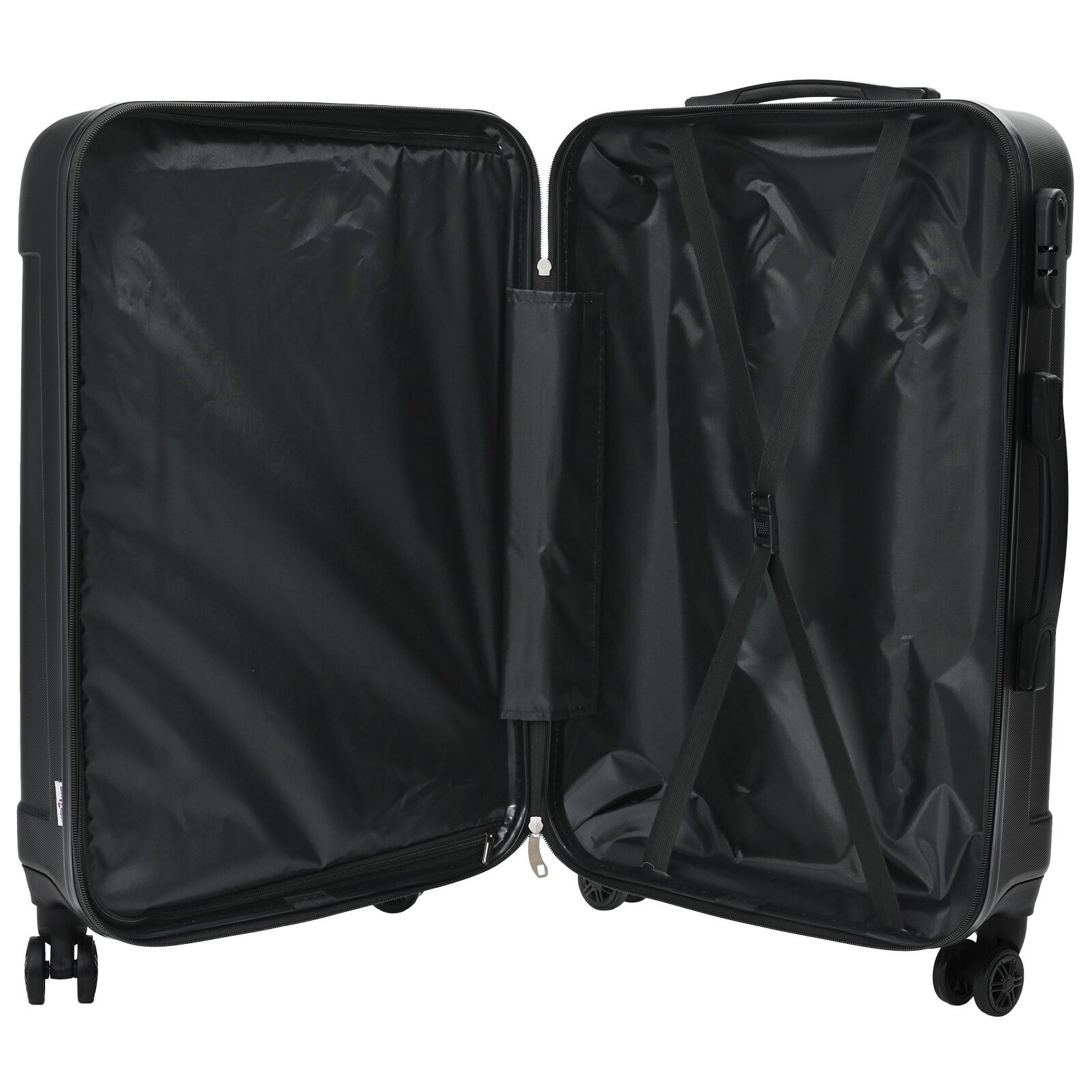 vidaXL Suitcase with Lock 3 pcs Black 50 x 31 x 78 cm ABS Plastic
