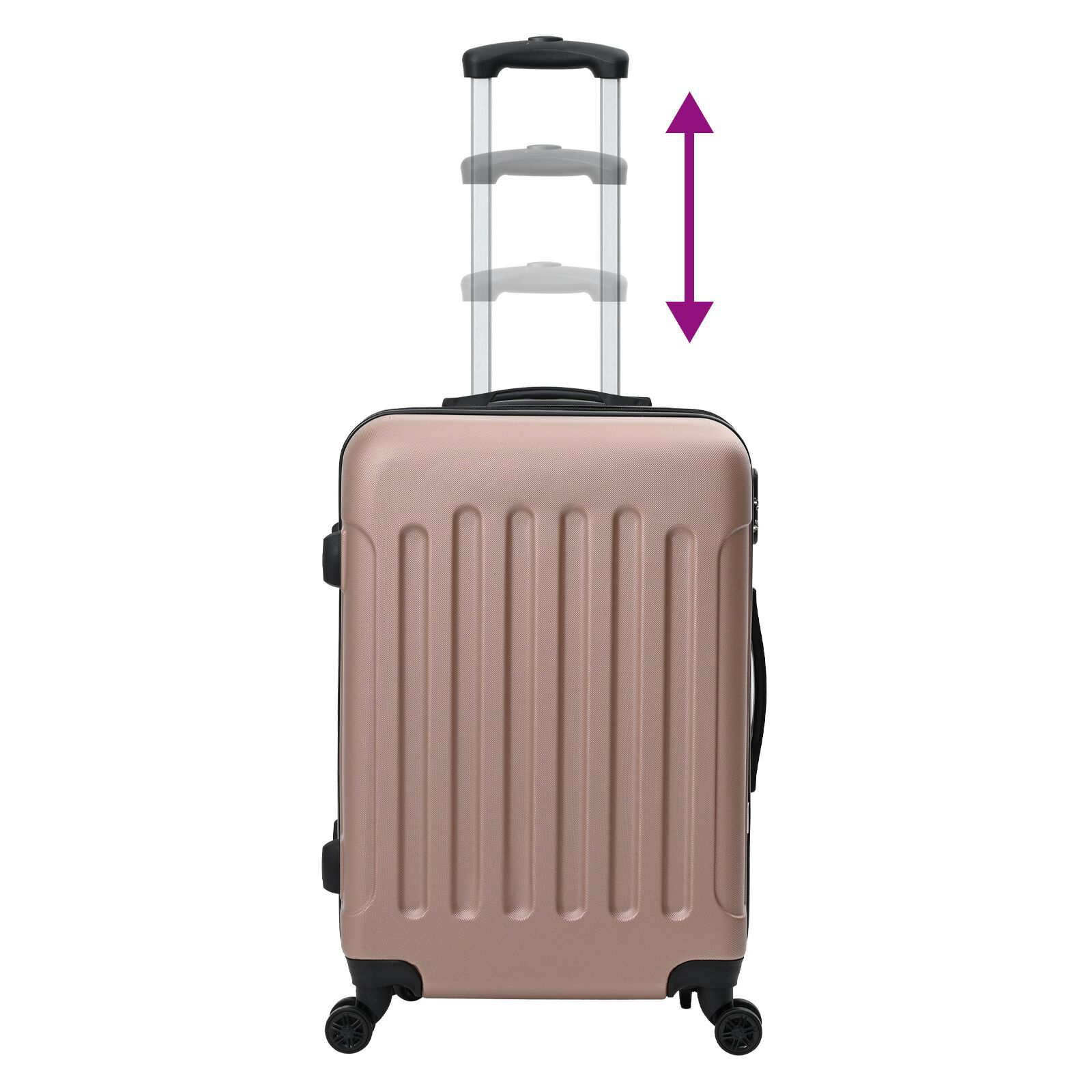 vidaXL Suitcase with Lock 3 pcs Rose Gold 50 x 31 x 78 cm ABS Plastic