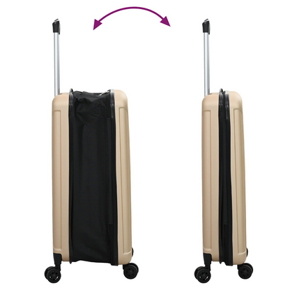 vidaXL Suitcase Folding Champagne 43 x 27 x 66 cm ABS Plastic
